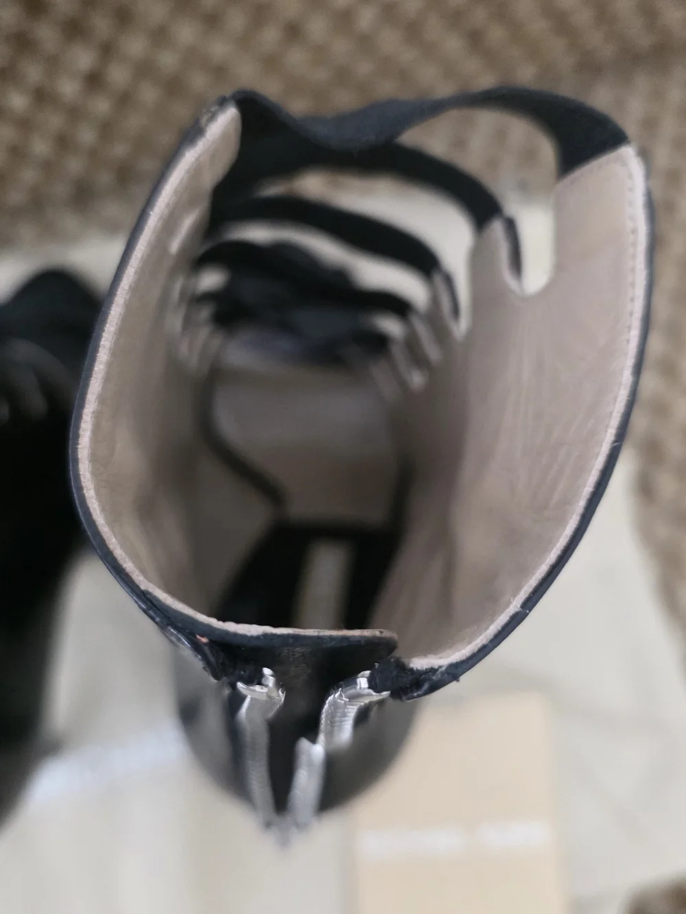 Michael Kors Black Strappy Peep-Toe Leather Ankle Booties. NWT.